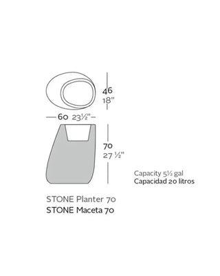 Vondom Stone Planter vase in polyethylene