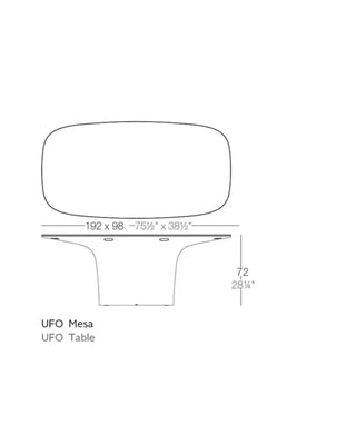 Vondom Ufo dining table in polyethylene with HPL Top