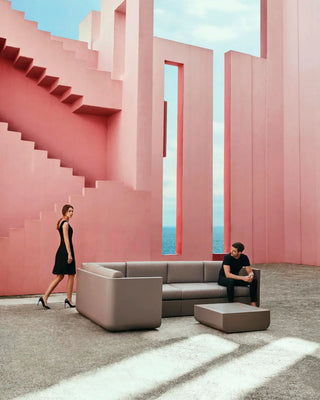 Vondom Ulm sofa in polyethylene with upholstered cushions