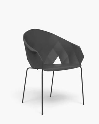 Vondom Vases armchair with polyethylene shell and powder-coated metal legs