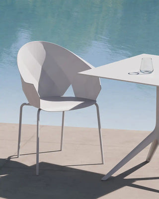 Vondom Vases armchair with polyethylene shell and powder-coated metal legs