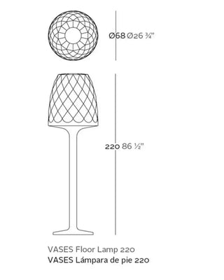 Vondom Vases LED floor lamp in Ice White 2101 polyethylene