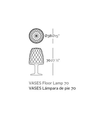 Vondom Vases LED floor lamp in Ice White 2101 polyethylene