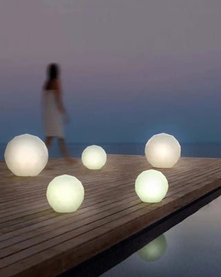 Vondom Vases LED sphere floor lamp in Ice White 2101 polyethylene