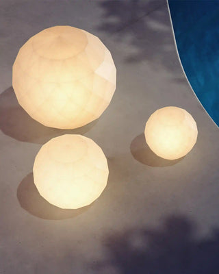 Vondom Vases LED sphere floor lamp in Ice White 2101 polyethylene