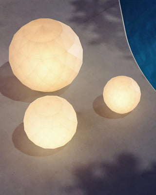 Vondom Vases LED sphere floor lamp in Ice White 2101 polyethylene