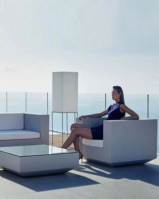 Vondom Vela lounge chair in polyethylene with upholstered cushions