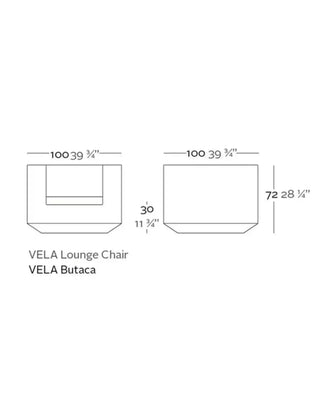 Vondom Vela lounge chair in polyethylene with upholstered cushions