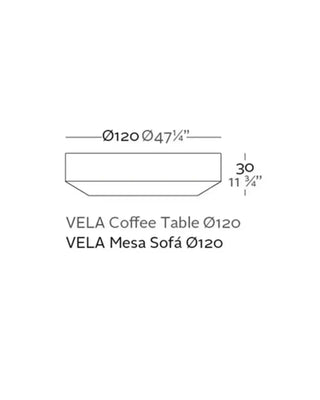 Vondom Vela low round coffee table in polyethylene