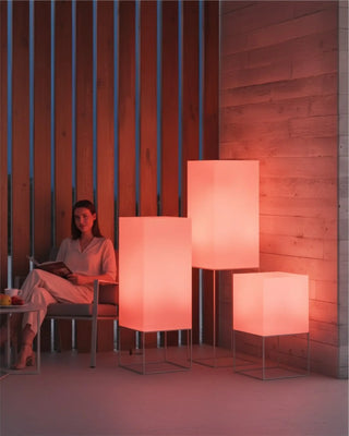 Vondom Vela High LED floor lamp in Ice White 2101 polyethylene