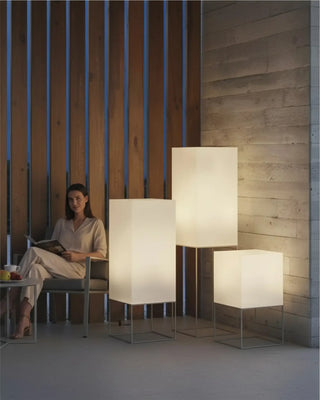 Vondom Vela High LED floor lamp in Ice White 2101 polyethylene