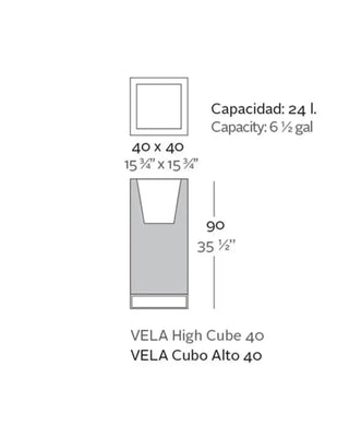 Vondom Vela High Cube vase in polyethylene