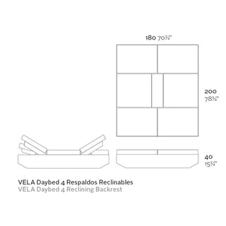 Vondom Vela Daybed 200x180 cm square reclining garden daybed - Buy now on ShopDecor - Discover the best products by VONDOM design