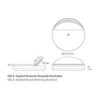 Vondom Vela Daybed diam.210 cm round reclining garden daybed - Buy now on ShopDecor - Discover the best products by VONDOM design