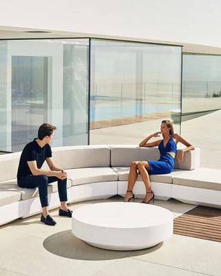 Vondom Vela pouff in polyethylene with upholstered cushion diam. 120 cm