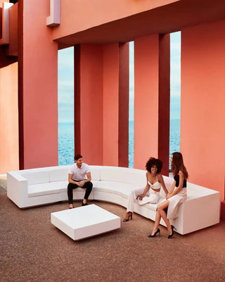 Vondom Vela sofa central armless module in polyethylene with upholstered cushions