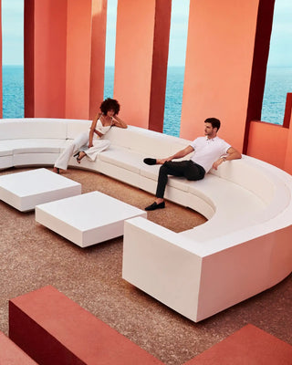 Vondom Vela sofa central armless module in polyethylene with upholstered cushions