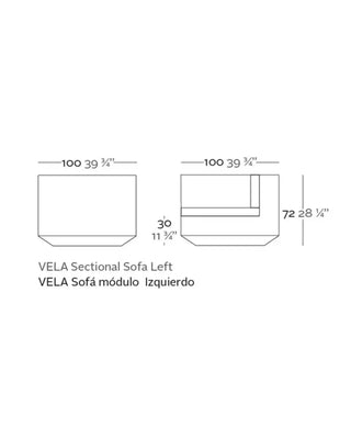 Vondom Vela sofa end module in polyethylene with upholstered cushions