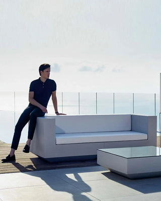 Vondom Vela sofa end module in polyethylene with upholstered cushions