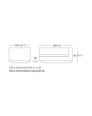 Vondom Vela sofa end module in polyethylene with upholstered cushions