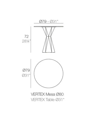 Vondom Vertex table with polyethylene base and HPL top