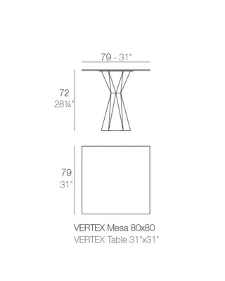 Vondom Vertex table with polyethylene base and HPL top