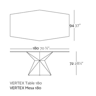 Vondom Vertex table with top HPL 180x94 cm white by Karim Rashid - Buy now on ShopDecor - Discover the best products by VONDOM design