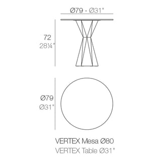 Vondom Vertex round table diam.80 cm white by Karim Rashid - Buy now on ShopDecor - Discover the best products by VONDOM design