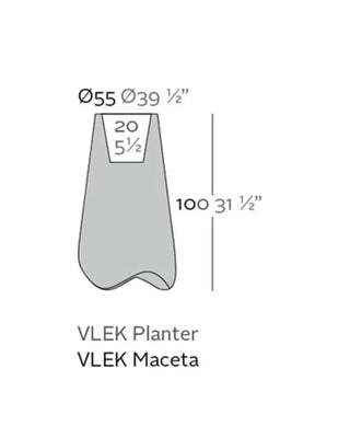 Vondom Pal High Planter vase in polyethylene