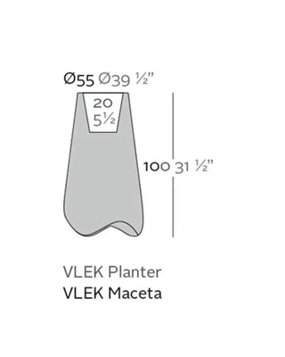 Vondom Pal High Planter vase in polyethylene