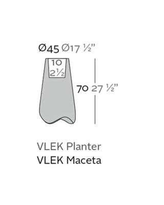 Vondom Pal High Planter vase in polyethylene