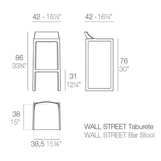 Vondom Wall Street stool h.seat 76 cm by Eugeni Quitllet - Buy now on ShopDecor - Discover the best products by VONDOM design