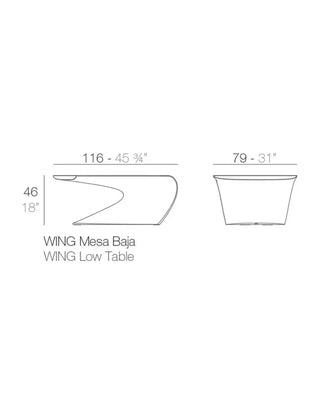 Vondom Wing low coffee table in polyethylene