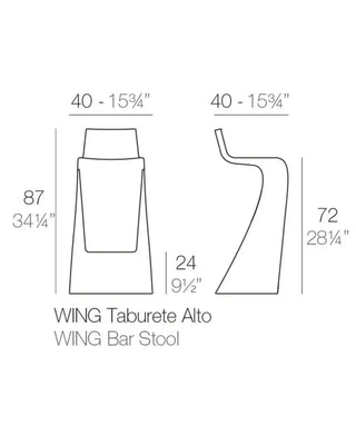 Vondom Wing bar stool in polyethylene