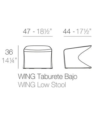Vondom Wing low stool in polyethylene, seat height 36 cm