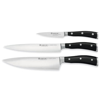 Wusthof Classic Ikon set 3 pieces knife black - Buy now on ShopDecor - Discover the best products by WÜSTHOF design