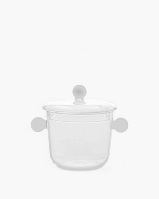 Zafferano Bilia glass jar with white little ball handles 50 cl - 17 oz - Buy now on ShopDecor - Discover the best products by ZAFFERANO design