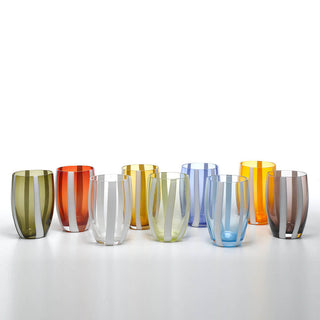 Zafferano Gessato Set 6 tumblers in different colours - Buy now on ShopDecor - Discover the best products by ZAFFERANO design