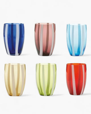 Zafferano Gessato Set 6 tumblers in different colours 32 cl-10.82 oz - Buy now on ShopDecor - Discover the best products by ZAFFERANO design