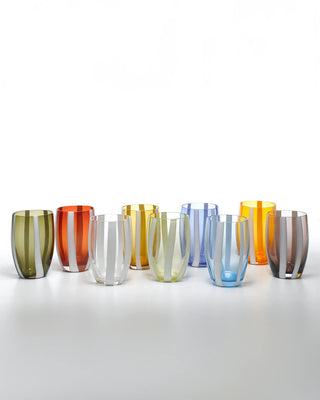 Zafferano Gessato Set 6 tumblers in different colours 32 cl-10.82 oz - Buy now on ShopDecor - Discover the best products by ZAFFERANO design