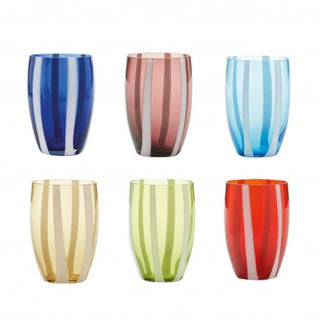 Zafferano Gessato Set 6 tumblers in different colours - Buy now on ShopDecor - Discover the best products by ZAFFERANO design