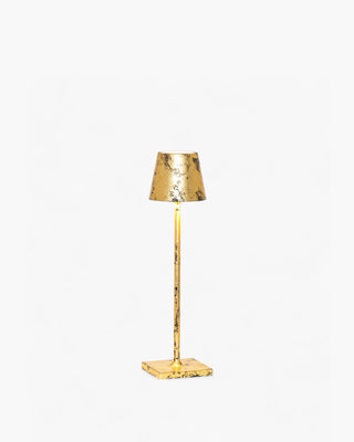 Zafferano Lampes à Porter Poldina micro table lamp Black - Gold color leaf craquelé - Buy now on ShopDecor - Discover the best products by ZAFFERANO LAMPES À PORTER design