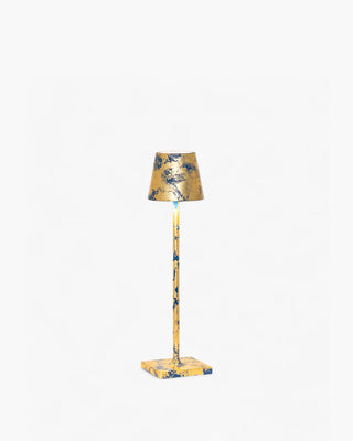 Zafferano Lampes à Porter Poldina micro table lamp Avio blue-Gold color leaf craquelé - Buy now on ShopDecor - Discover the best products by ZAFFERANO LAMPES À PORTER design