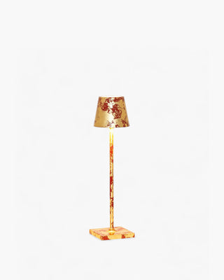 Zafferano Lampes à Porter Poldina micro table lamp Red - Gold color leaf craquelé - Buy now on ShopDecor - Discover the best products by ZAFFERANO LAMPES À PORTER design