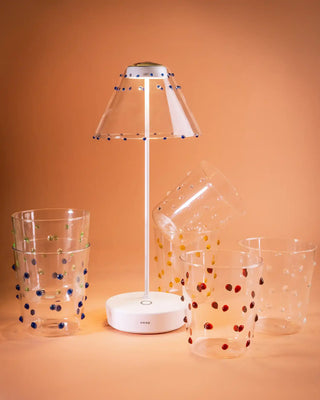 Zafferano Party Set 6 water glasses with polka dots 6 different colors 45 cl-15.22 oz