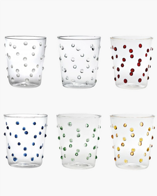 Zafferano Party Set 6 water glasses with polka dots 6 different colors 45 cl-15.22 oz - Buy now on ShopDecor - Discover the best products by ZAFFERANO design