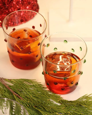 Zafferano Party Tumbler transparent glasses with polka dots 45 cl-15.22 oz