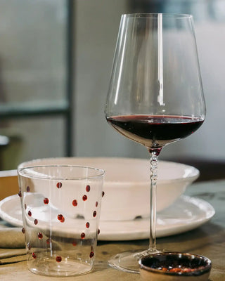 Zafferano Party Tumbler transparent glasses with polka dots 45 cl-15.22 oz
