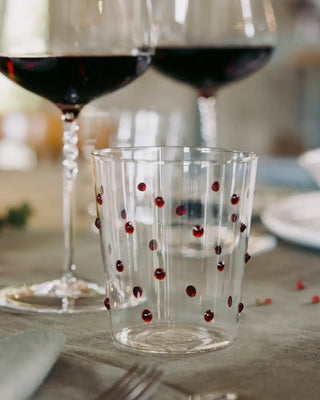 Zafferano Party Tumbler transparent glasses with polka dots 45 cl-15.22 oz