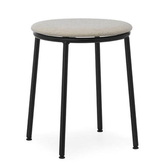 Normann Copenhagen Circa black steel stool with upholstery fabric seat h. 45 cm. - Buy now on ShopDecor - Discover the best products by NORMANN COPENHAGEN design